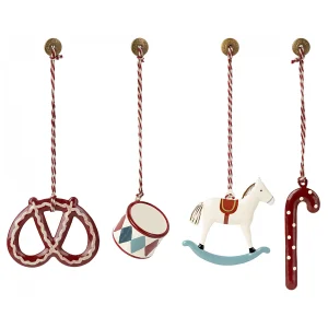 Décorations de Noël x4 pour sapin – boîte cadeau