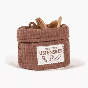 Pochon “Set cuisine” en nid d’abeille châtaigne - sans accessoires