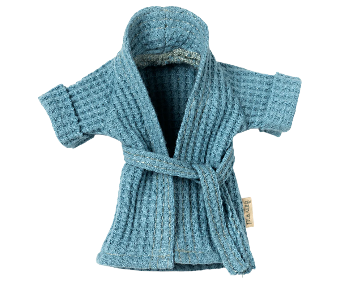 Peignoir de bain bleu pour souris Papa et Maman