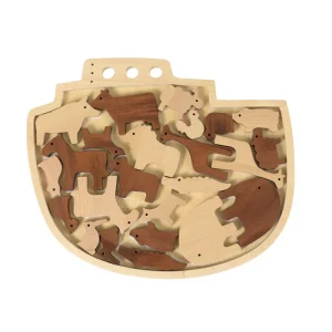 Arche de Noé en bois - Puzzle éducatif 24 animaux