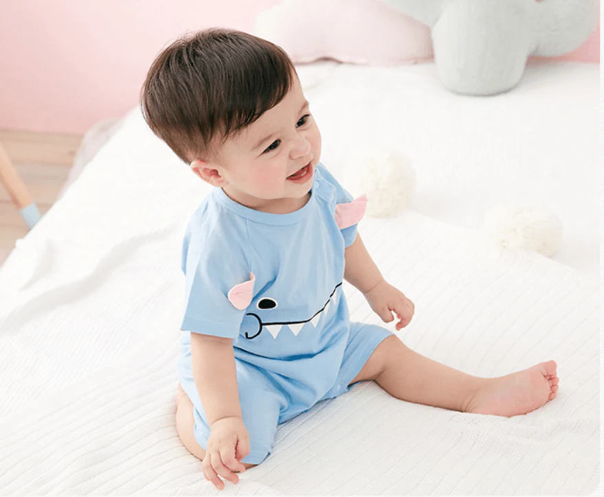 Grenouillère pour bébé bleue et rose – Image 7