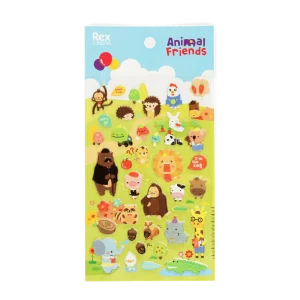 Autocollants 3D animaux gonflés – Lot de 43