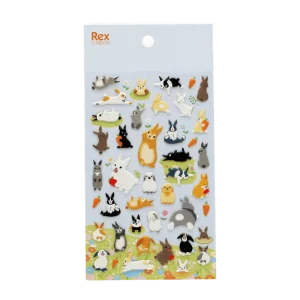 Autocollants 3D Lapin Kawaii – 42 autocollants gonflés