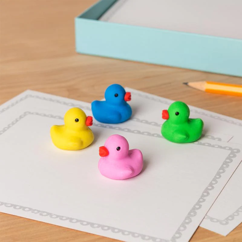 Gommes canard (lot de 4) en caoutchouc assorties – Image 3