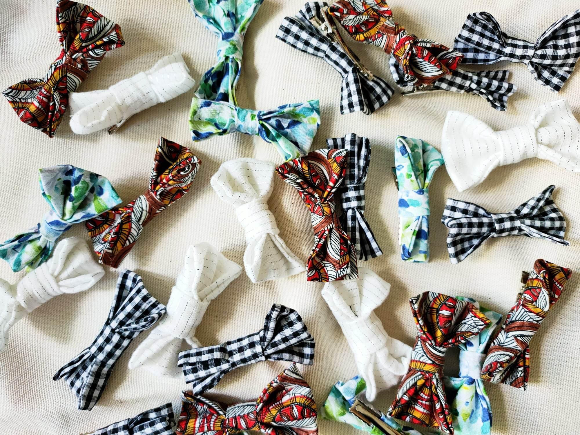 Barrette Noeud Blanc Argenté Lurex – Image 5