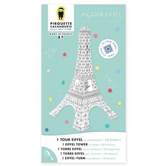 Maquette Tour Eiffel en papier à colorier - enfant