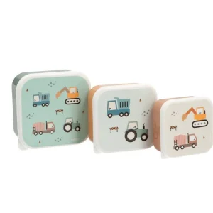 Lot de 3 Boîtes à goûter - Camions