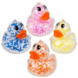 Canard squishy anti-stress à presser billes en mousse
