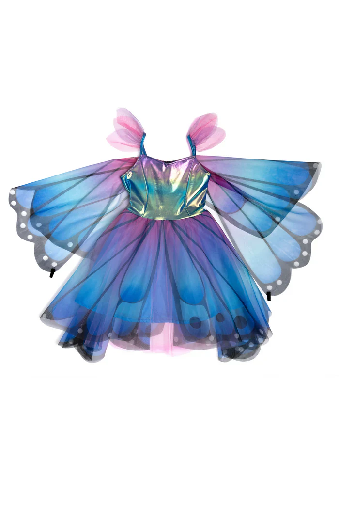 Déguisement robe et ailes de papillon bleu – Image 3