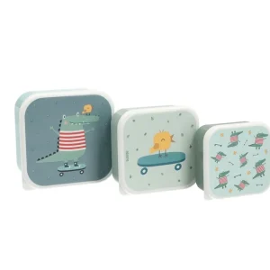 Lot de 3 boites gouter - croco