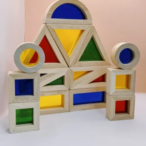 Jouet de construction en bois 'Kaléidoscope', 24 pièces