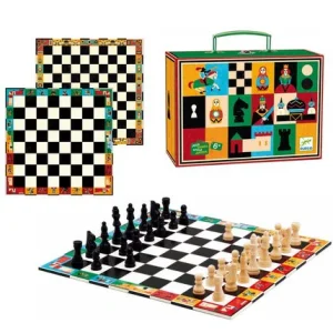 Jeu d'Echecs et de Dames en mallette