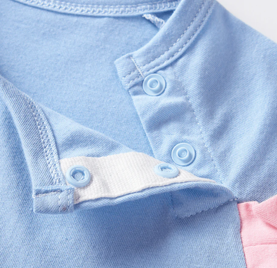 Grenouillère pour bébé bleue et rose – Image 8