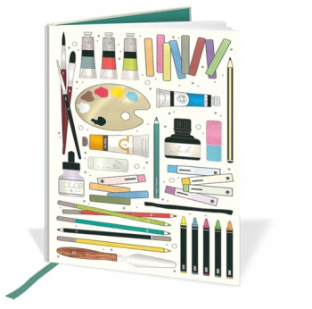 Carnet A5 ligné rigide - motif boîte de peintures