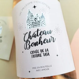 « Future Tata » - Étiquette Vin Annonce Grossesse