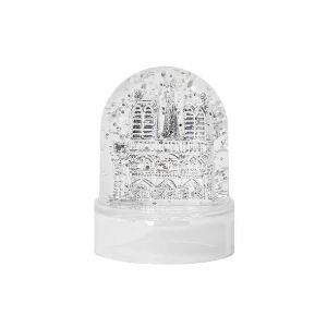 Boule à neige Notre-Dame de Paris mini paillettes argentées
