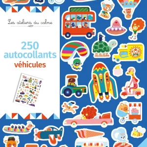 250 autocollants véhicules pour enfants - 5 planches
