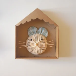 trophée Souris carreaux vert sauge