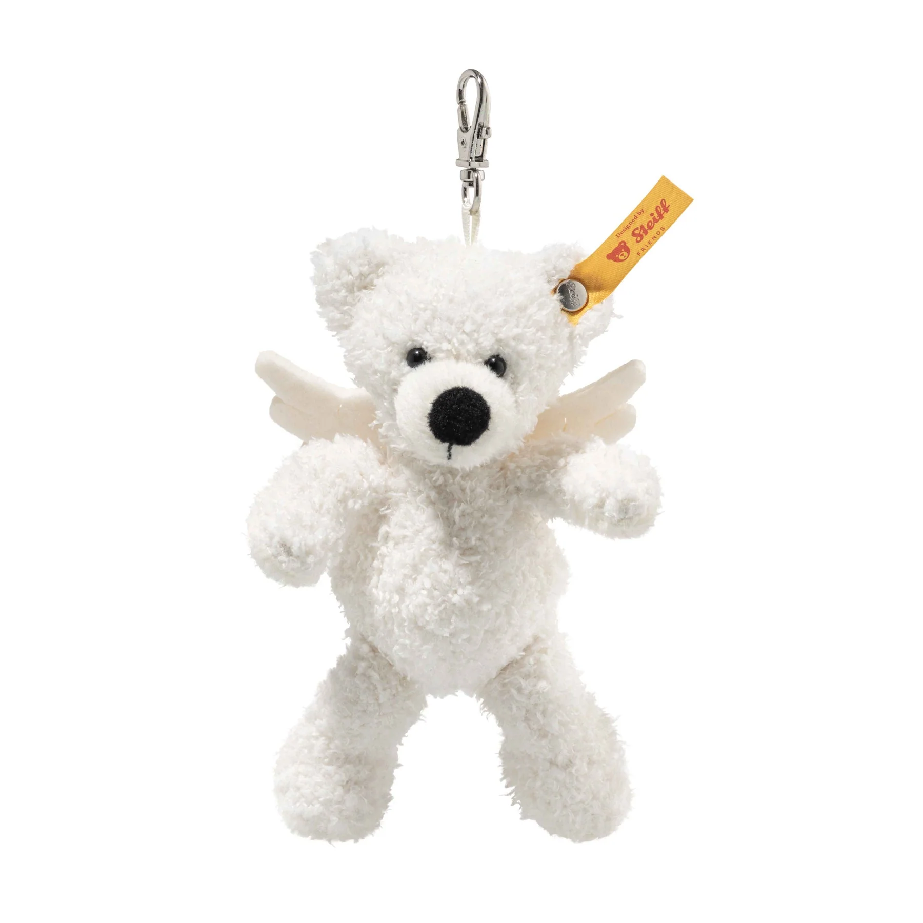 Porte-clés peluche ours blanc ange gardien 12 cm Lotte