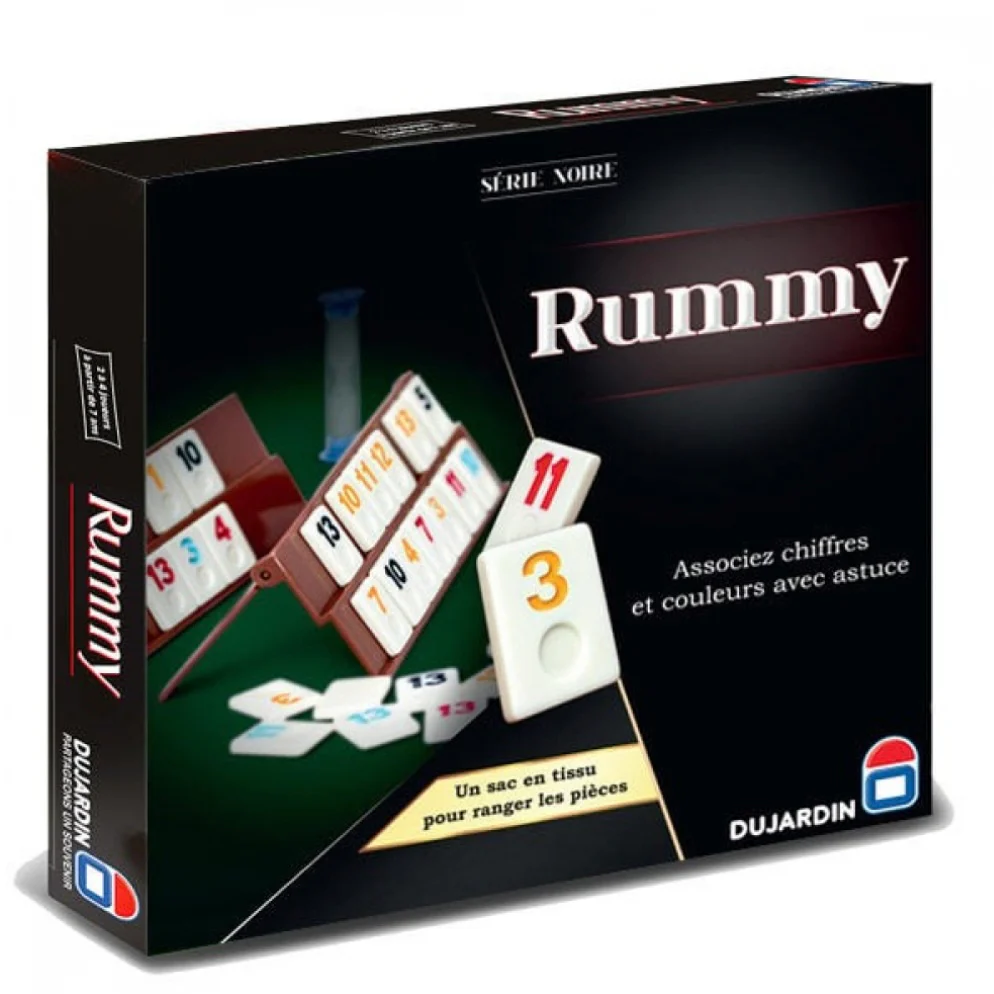 Jeu de société Rami Rummy Série Noire (106 pièces)