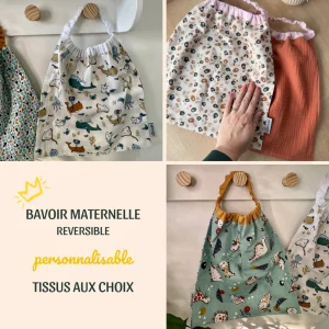 Le bavoir maternelle réversible 100% personnalisé