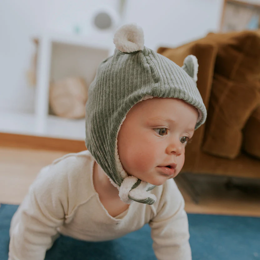 Bonnet velours kaki - naissance/36 mois – Image 2