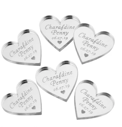 Etiquette personnalisée acrylique coeur X10 – Image 3