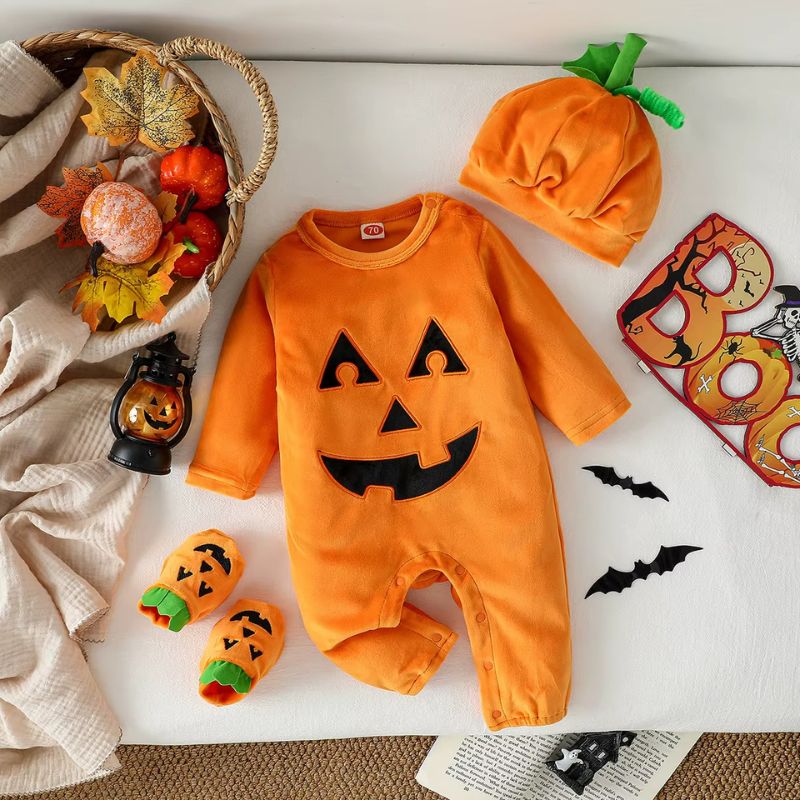 Déguisement citrouille bébé | Ensemble barboteuse bébé pour Halloween 🎃 – Image 7
