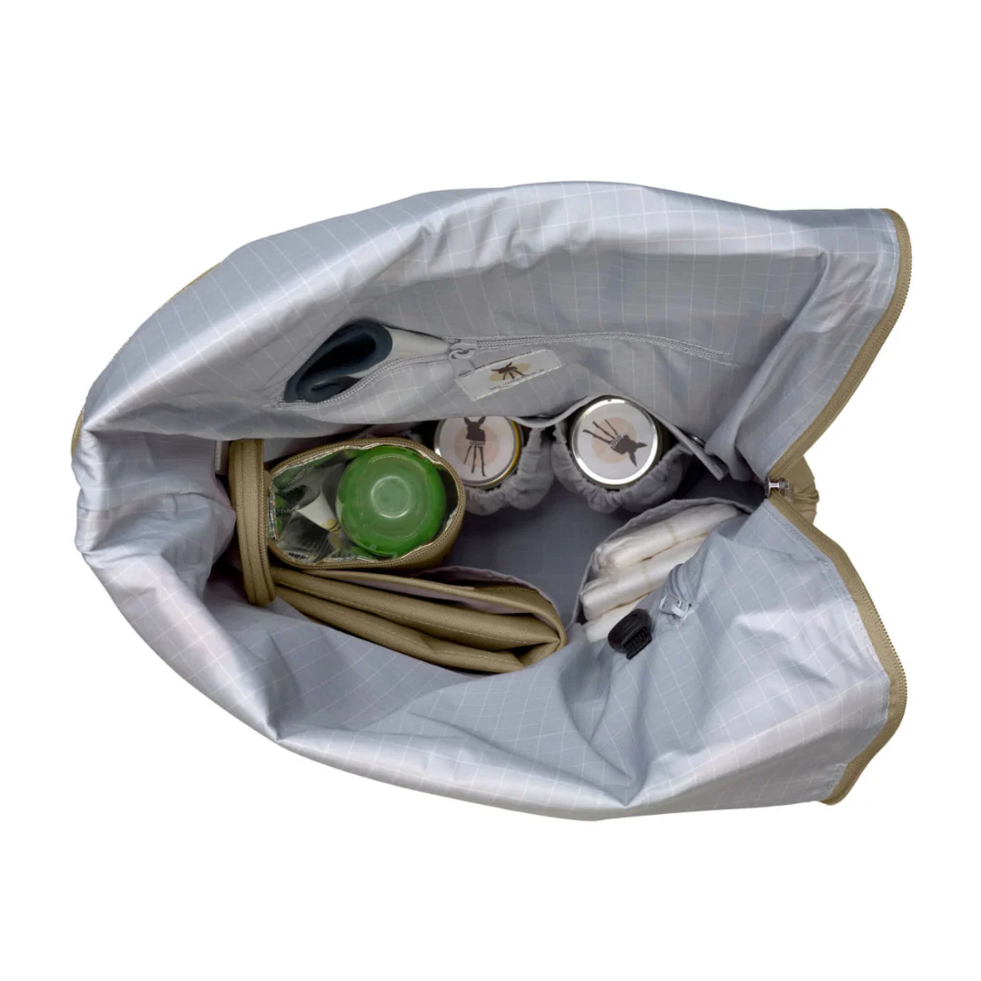 Sac à dos à langer Rolltop, Olive – Image 3