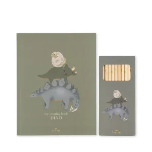 Cahier de coloriage et crayons - dino