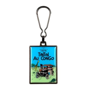 Porte-clés Tintin au Congo métal 6 cm