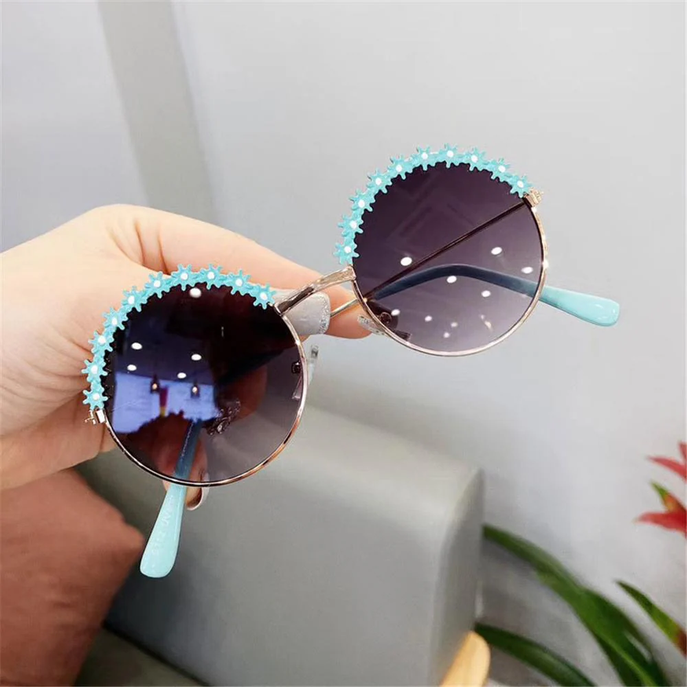Lunettes de soleil polarisées à fleurs pour enfants avec monture métallique – Image 3