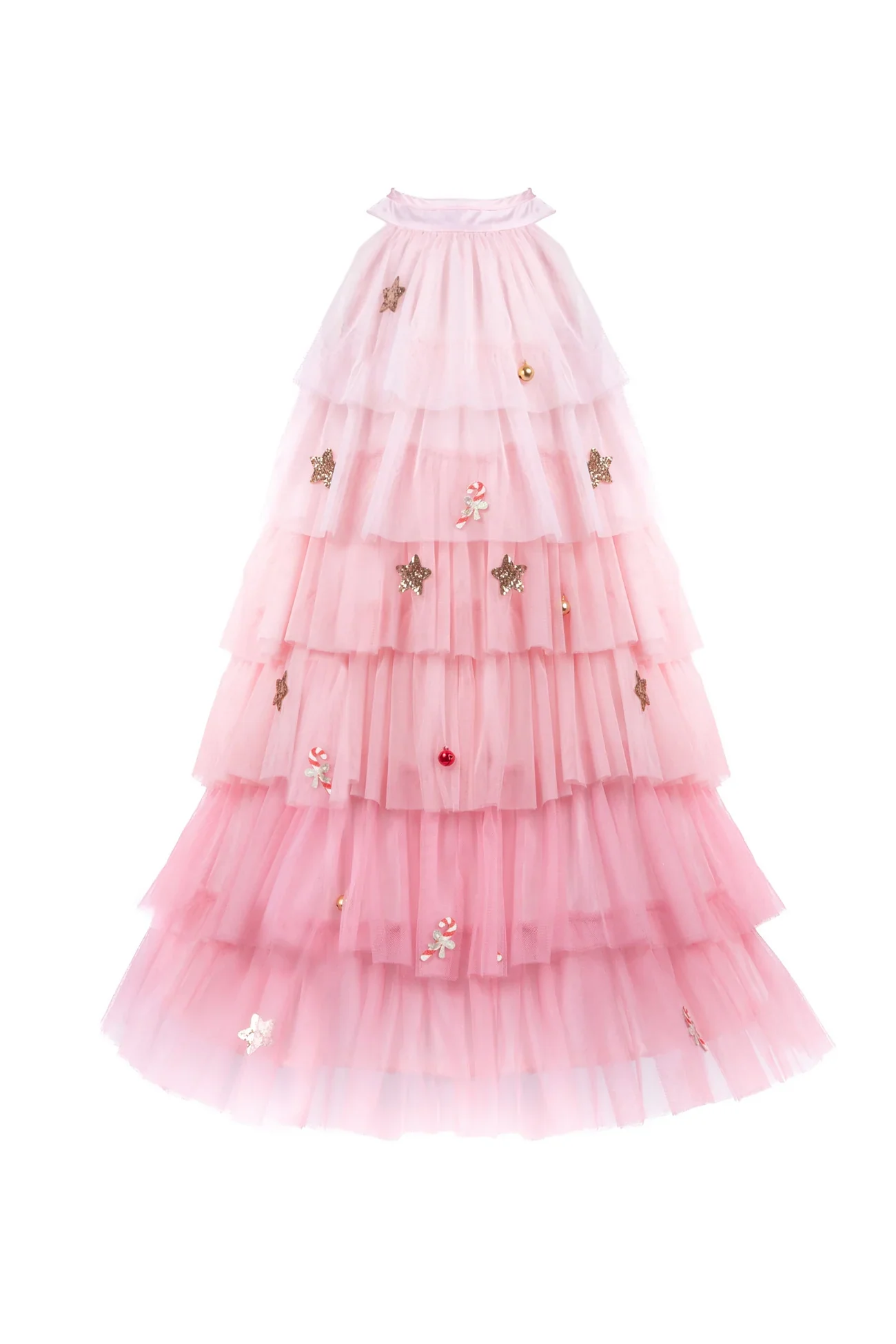 Robe sapin de Noël fille rose tulle avec bandeau