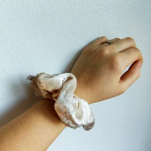 Chouchou velours ivoire