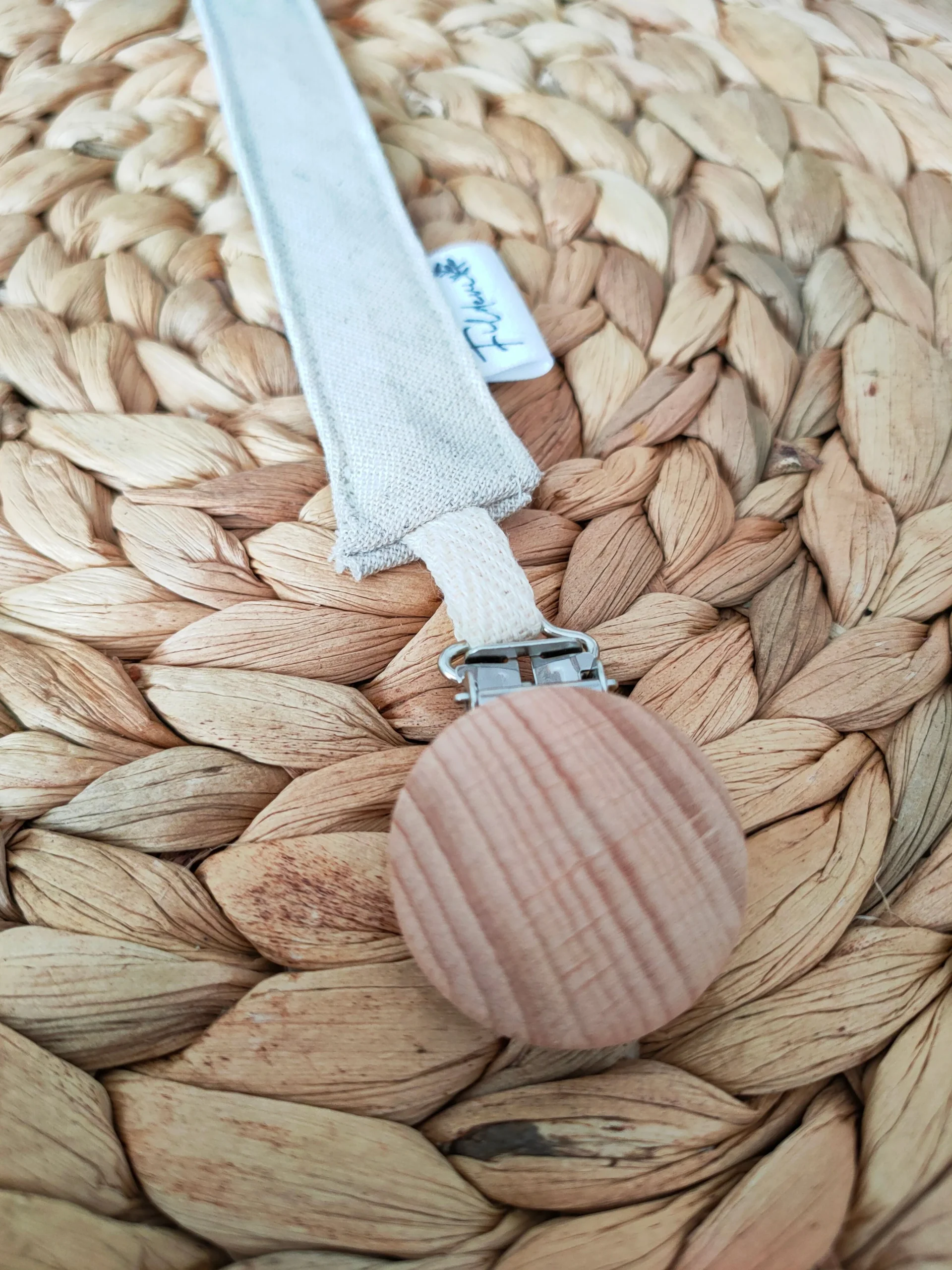 Attache Tétine Lin beige ivoire – Image 3
