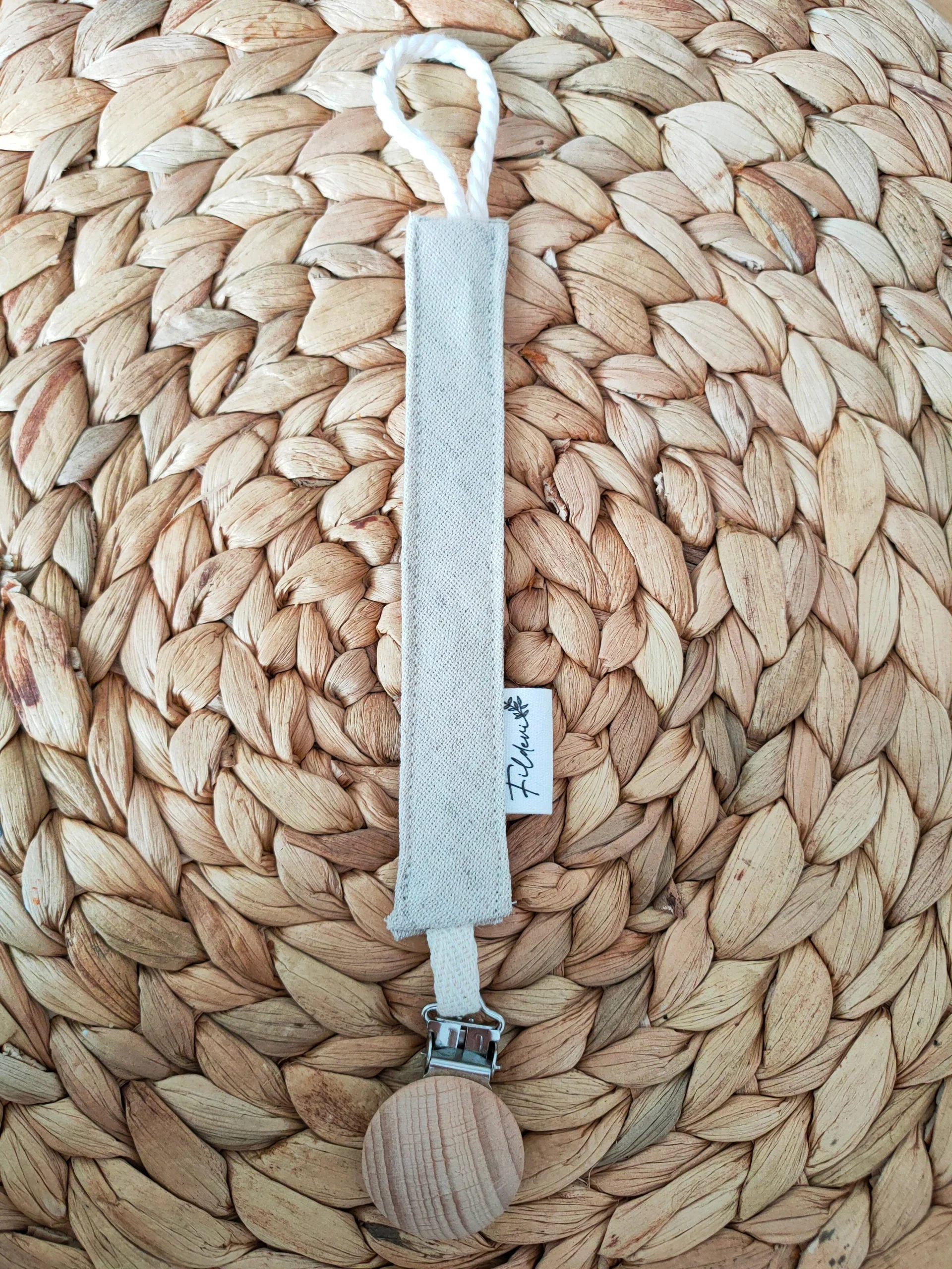 Attache Tétine Lin beige ivoire – Image 2