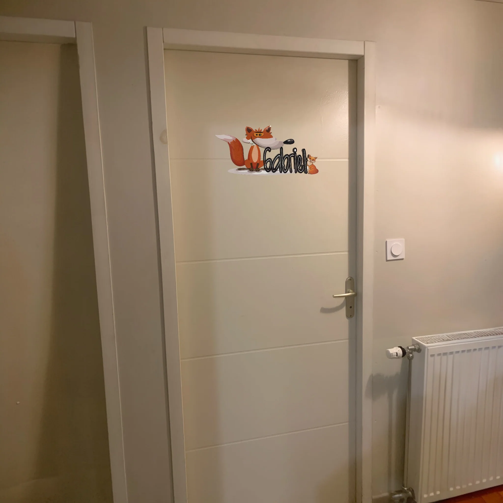 Plaque de Porte Décoration Petit Renard et Prénom Personnalisée - Chambre Enfant – Image 3