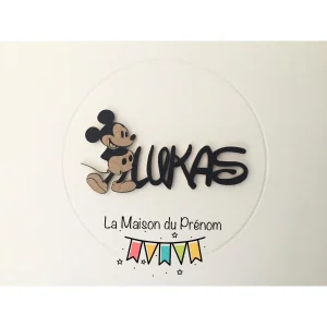 Plaque de porte avec motif noir et blanc personnalisée