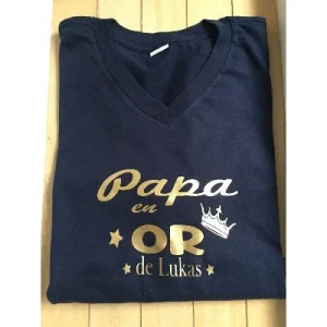 T-shirt personnalisé "Papa en OR"