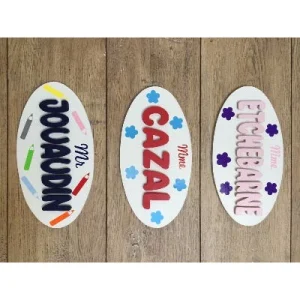Plaque de Porte Maîtresse Personnalisée avec Prénom - Décoration Classe