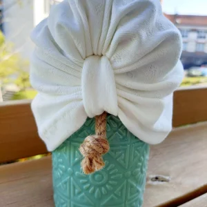 Turban bébé coton blanc