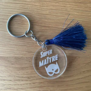 Porte clé personnalisé Super Maître - Cadeau unique pour les enseignants