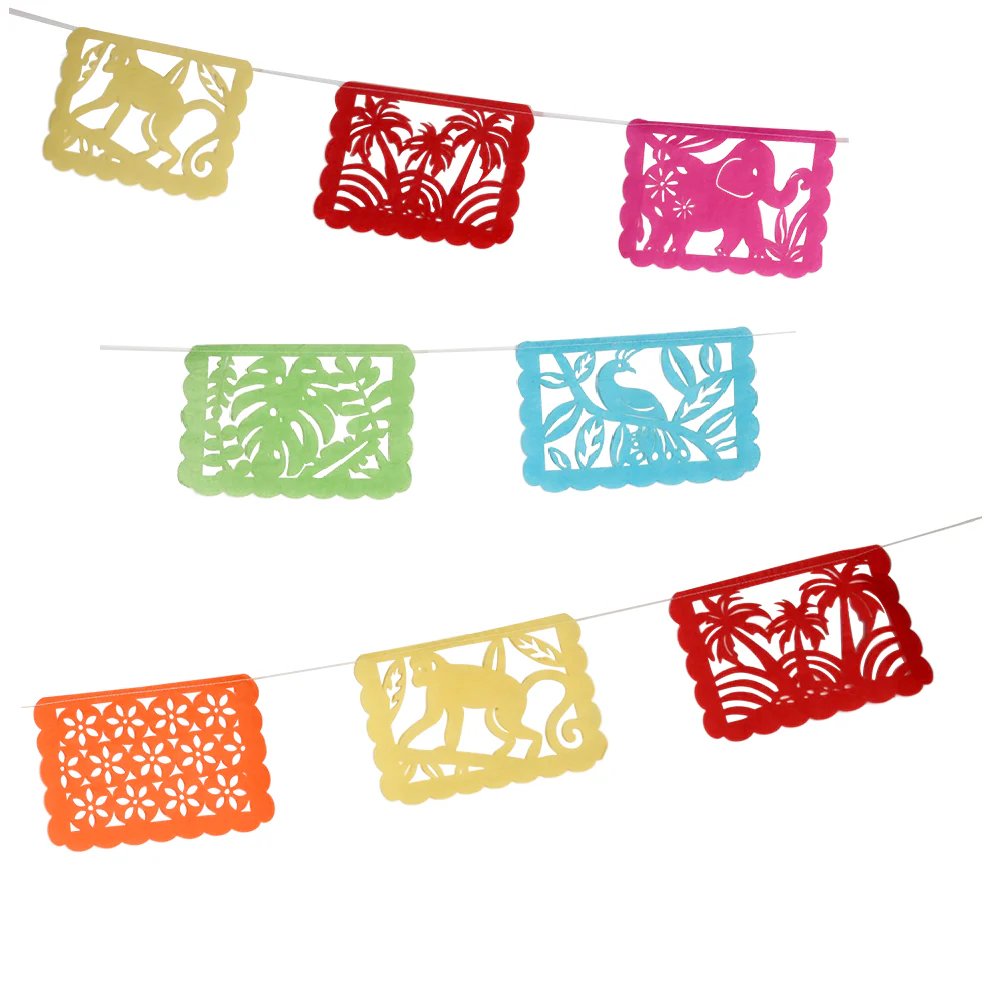 Guirlande papier de soie animaux et plantes, fanions