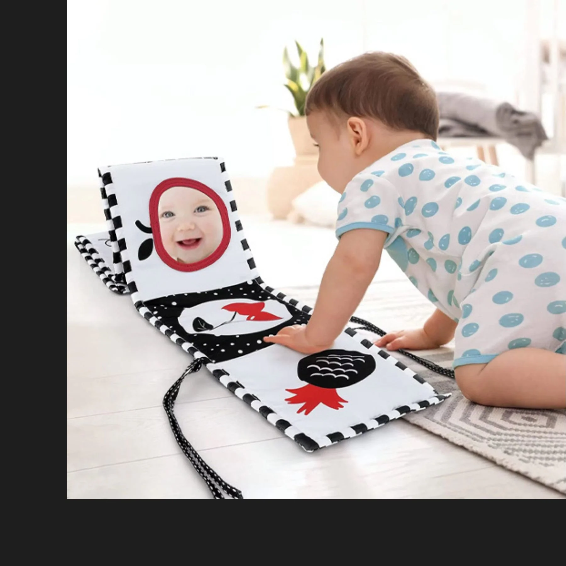 Livre Noir et Blanc pour Bébé tour de lit éducatif🧷