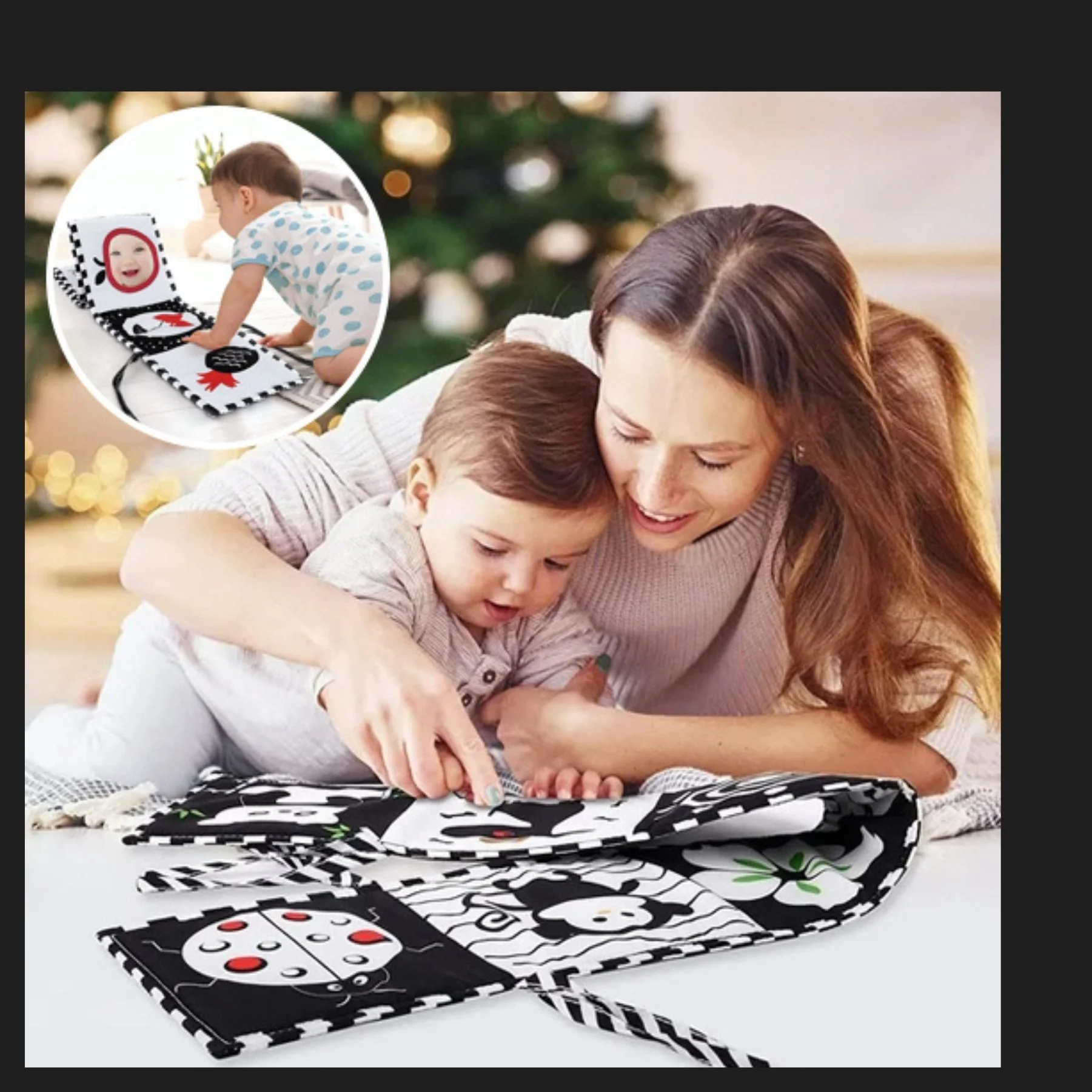 Livre Noir et Blanc pour Bébé tour de lit éducatif🧷 – Image 7
