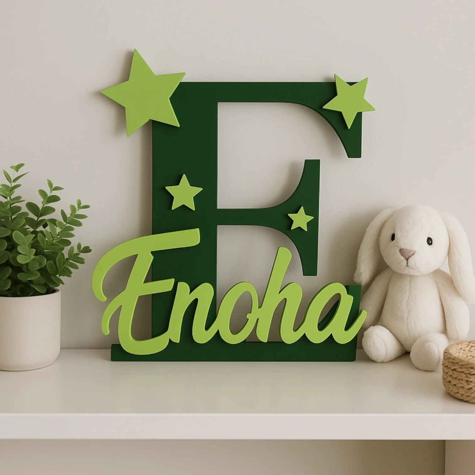 Lettre Initiale avec Prénom Personnalisée Étoilé - Décoration Chambre Enfant – Image 4