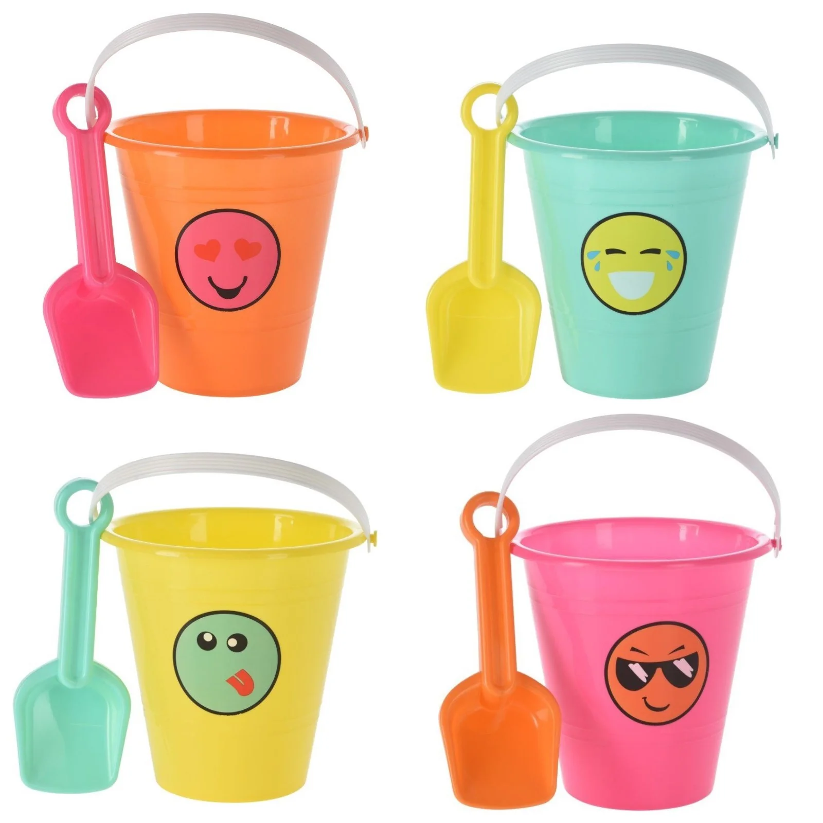 Seau et pelle de plage enfant Smiley – jouet sable