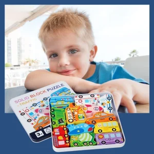 Puzzle en Bois 3D : Puzzle 3D en boîte avec pièces thématiques🧩