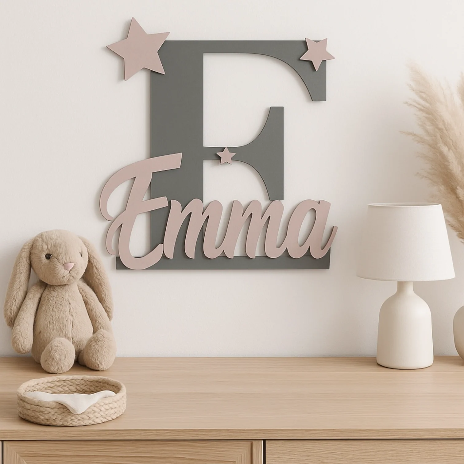 Lettre Initiale avec Prénom Personnalisée Étoilé - Décoration Chambre Enfant – Image 8