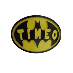 Plaque de porte décor chauve-souris et prénom personnalisée